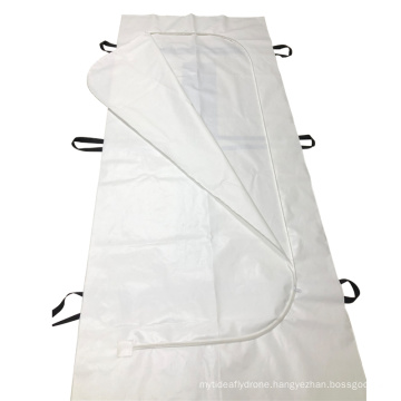 Waterproof PVC PEVA Funeral Corpse Mortuary Body Bag Stretcher Combo with 6 Handles Size 36" x 90" Cadaver Bag for Dead Bodies